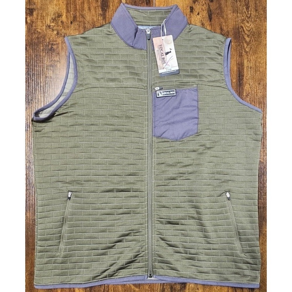 Local Boy Outfitters Full Zip Quilted Vest Green And Blue Size Extra Large NWT